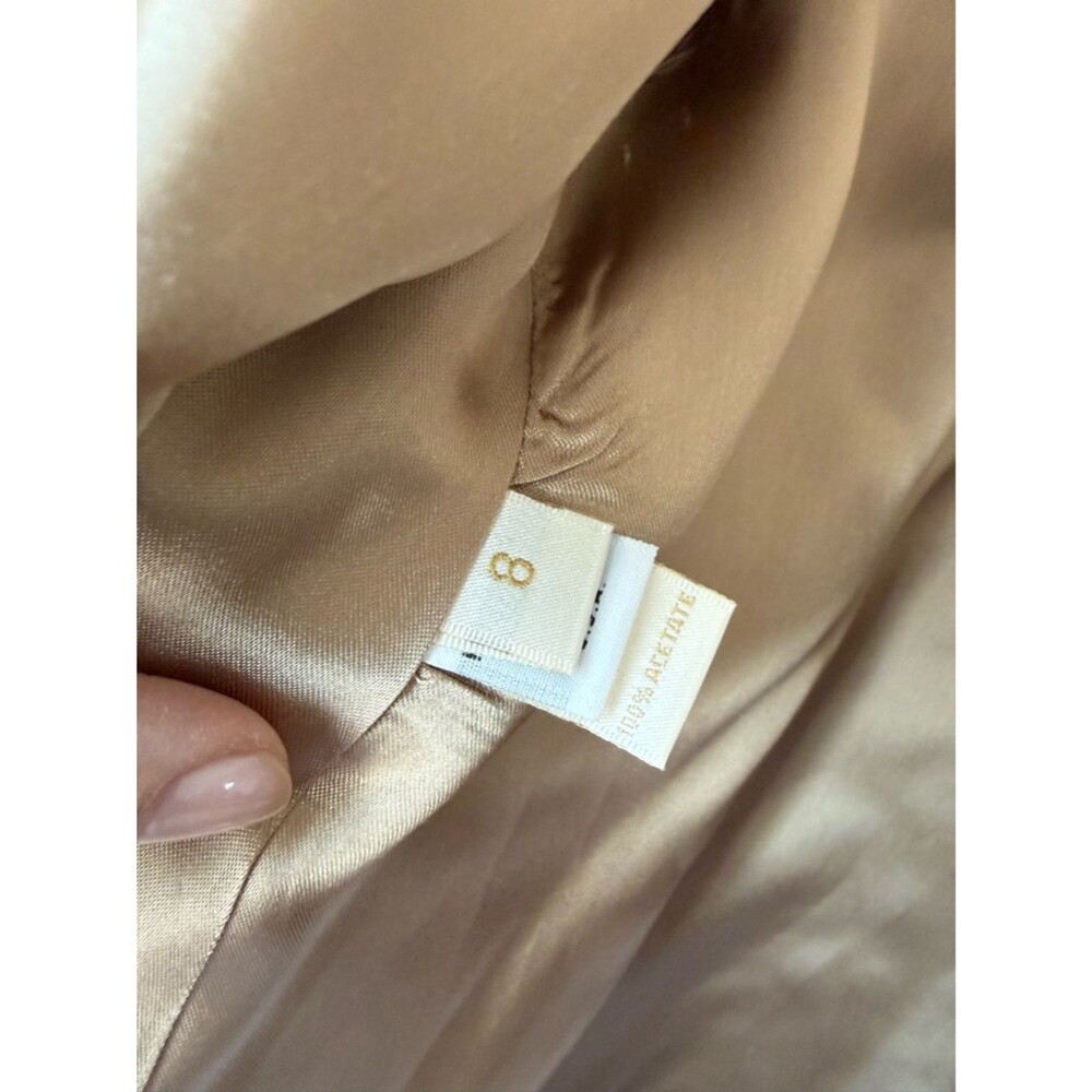 Fleurette 100% Wool Stand Collar Car Coat Camel Size 8 - Picture 6 of 8